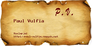 Paul Vulfia névjegykártya